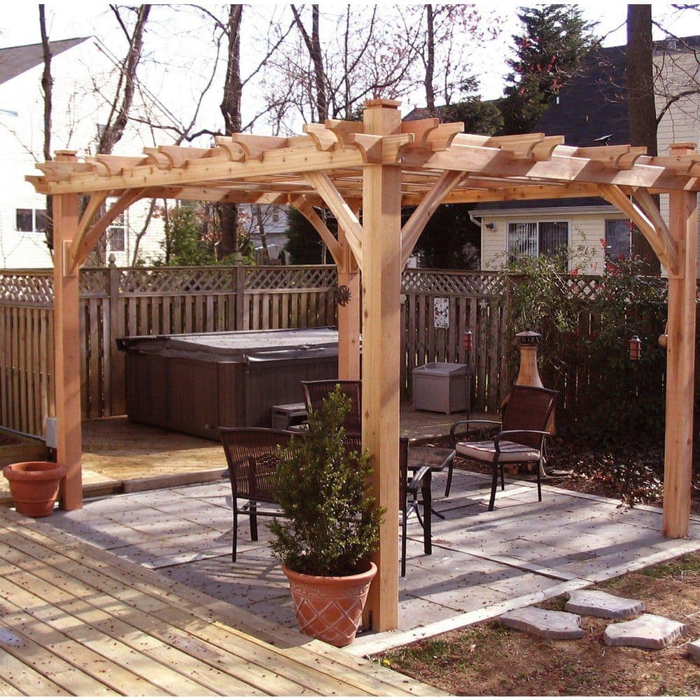 Western Red Cedar 8x10 ft. Rustic Outdoor Pergola