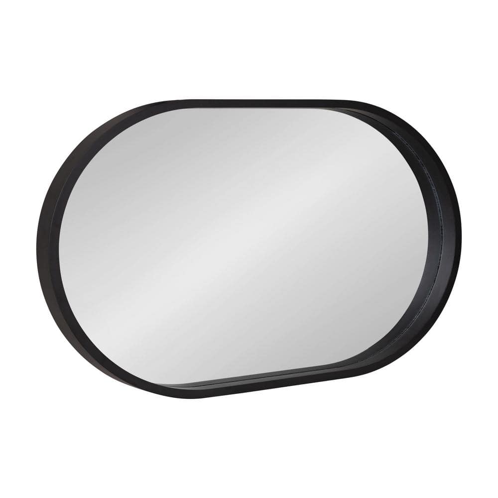 Travis Capsule Black Wood Framed Full-Length Vanity Mirror 12x24