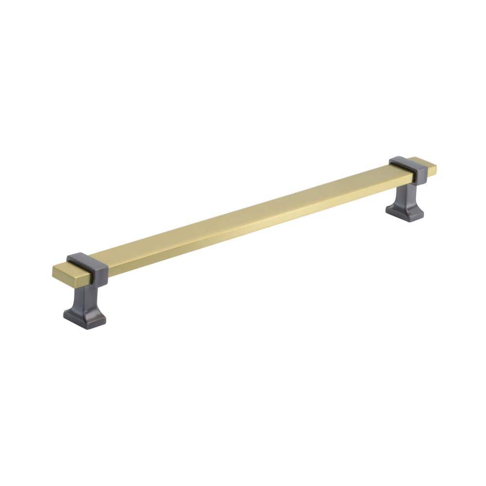 Overton 8-13/16 in. (224mm) Classic Brushed Gold/Black Chrome Bar Cabinet Pull price history on PriceWatchPro