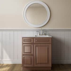 30 in. W x 21 in. D x 34.5 in. H in Cameo Scotch Plywood Ready to Assemble Bath Vanity Cabinet without Top 3-Drawers