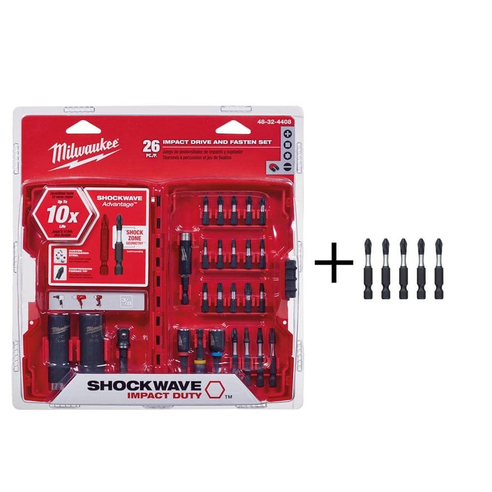 Milwaukee Shockwave Impact Duty Drive and Fasten Bit Set (26-Piece