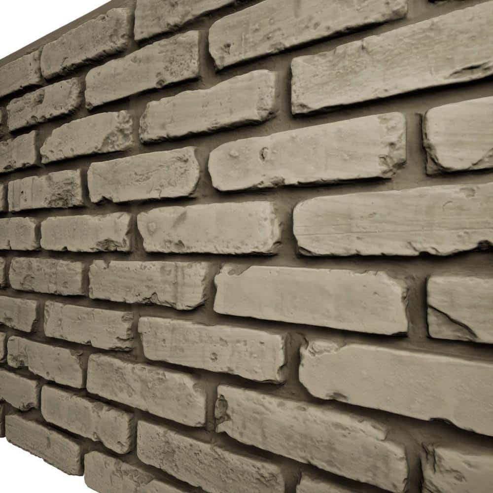 Vintage White Faux Brick Panel 46.875"W x 27"H x 1.25"D