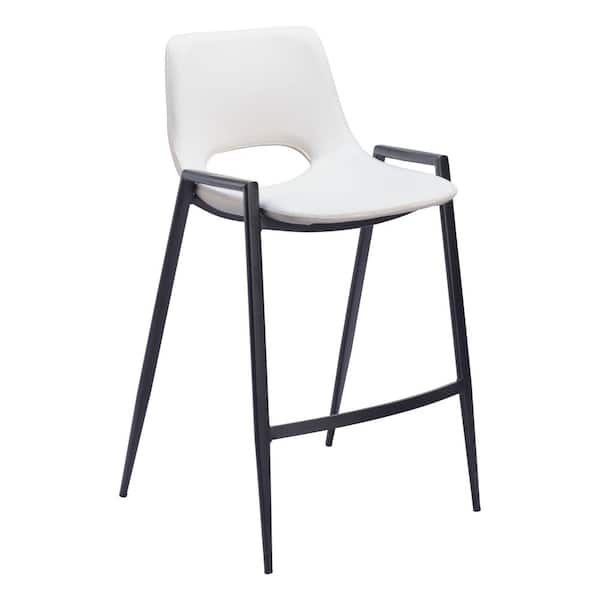 ZUO Desi 25.6 in. Open Back Plywood Frame Counter Stool with Faux Leather Seat - (Set of 2)