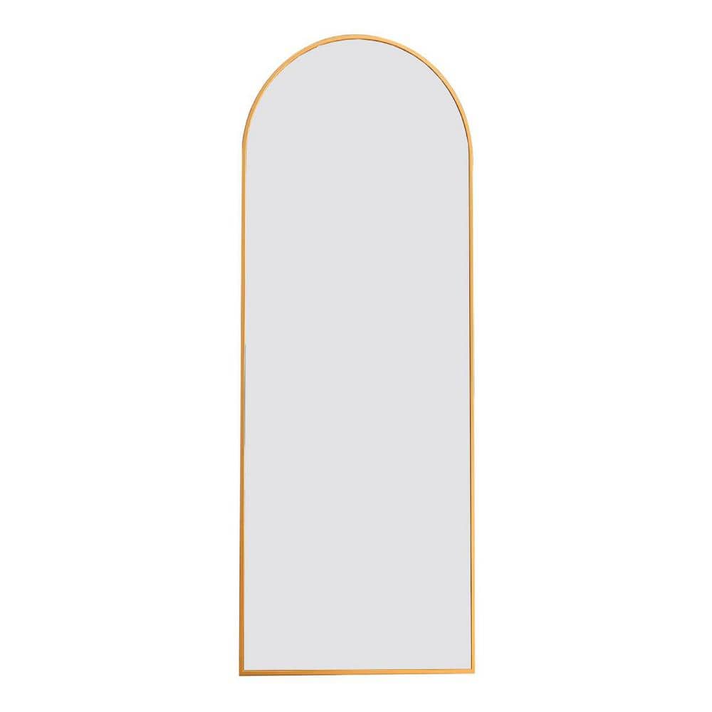 23 in. W x 65 in. H Arched Aluminium Framed Wall Mount Modern Decor Bathroo