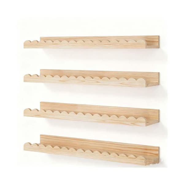 23 in. W x 4.7 in. D Wood Composite Decorative Wall Shelf Book Shelves, 4-Pack