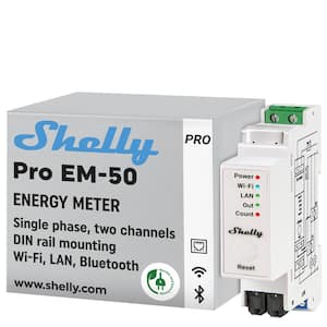 Pro EM 50A, Wi-Fi and Bluetooth Energy Meter with Contactor Control with Power Measurement, Home Automation