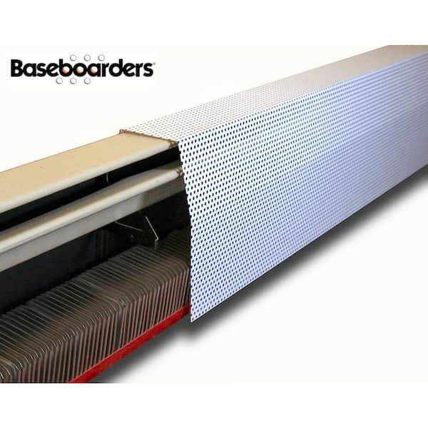 Baseboarders Premium Series 3 ft. Galvanized Steel Easy Slip-On Baseboard Heater Cover, Left and Right Endcaps [1] Cover, [2] Endcaps