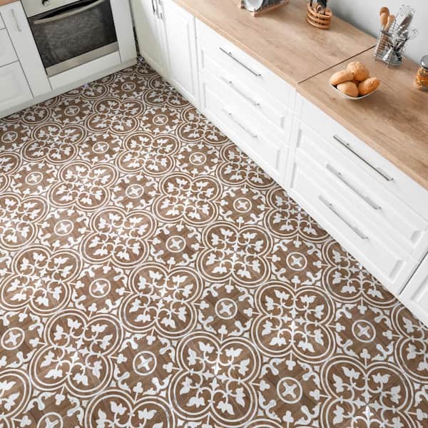 Llama Arte Loire Verso Noce 9-3/4 in. x 9-3/4 in. Porcelain Floor and Wall Take Home Tile Sample