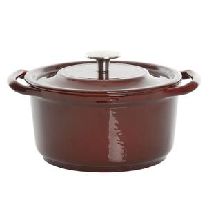 Oak Park 3 Qt. Enameled Cast Iron Casserole with Lid and Glass Steamer in Brown
