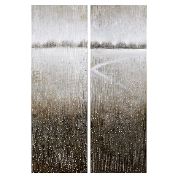 Empire Art Direct 60 in. x 20 in. "Listlessness" - Set of 2 Textured Metallic Hand Painted by Martin Edwards Wall Art