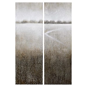60 in. x 20 in. "Listlessness" - Set of 2 Textured Metallic Hand Painted by Martin Edwards Wall Art