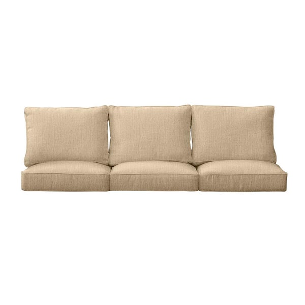 1101Design 27 in. x 23 in. Deep Seating Indoor/Outdoor Couch Cushion Set in Sunbrella Canvas Fawn