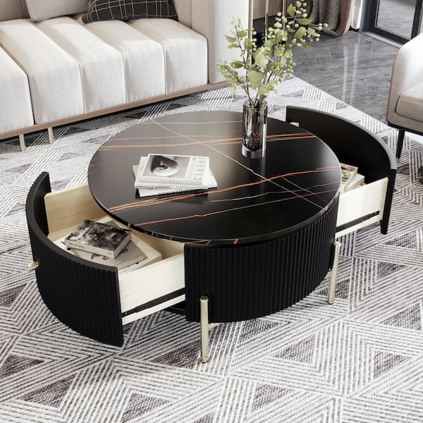 Drum accent deals table with storage