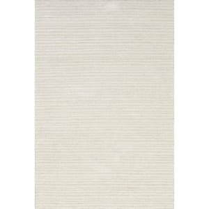 Emily Henderson Southwest Striped Wool Ivory 10 ft. x 14 ft. Indoor/Outdoor Patio Rug