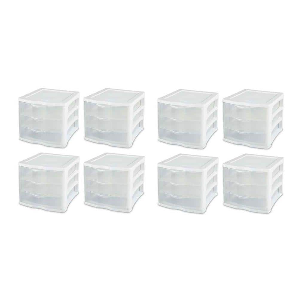 Sterilite Corporation 20-Pack 3-Drawers Clear Stackable Plastic Storage  Drawer 9.6-in H x 11-in W x 13.5-in D in the Storage Drawers department at