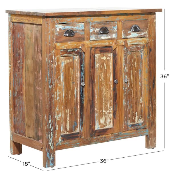36 in. W Brown Wood Cabinet