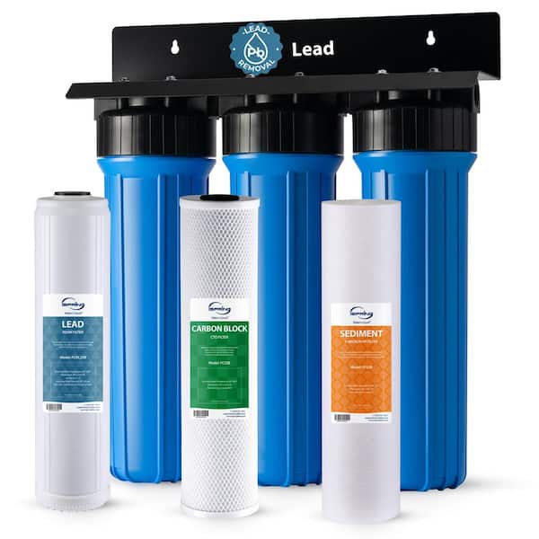 3-Stage Whole House Water Filtration System with Sediment, Carbon and Lead Reducing Whole House Water Filters