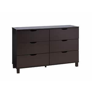 47.25 in. Brown 6-Drawer Wooden Dresser Without Mirror