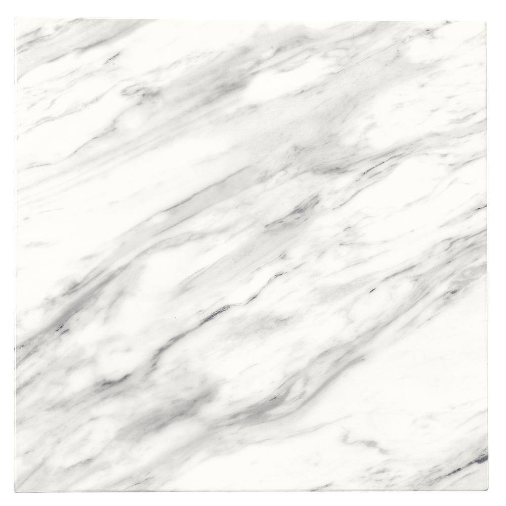 Elegant White Marble & Glossy Metal Geometric Side Table