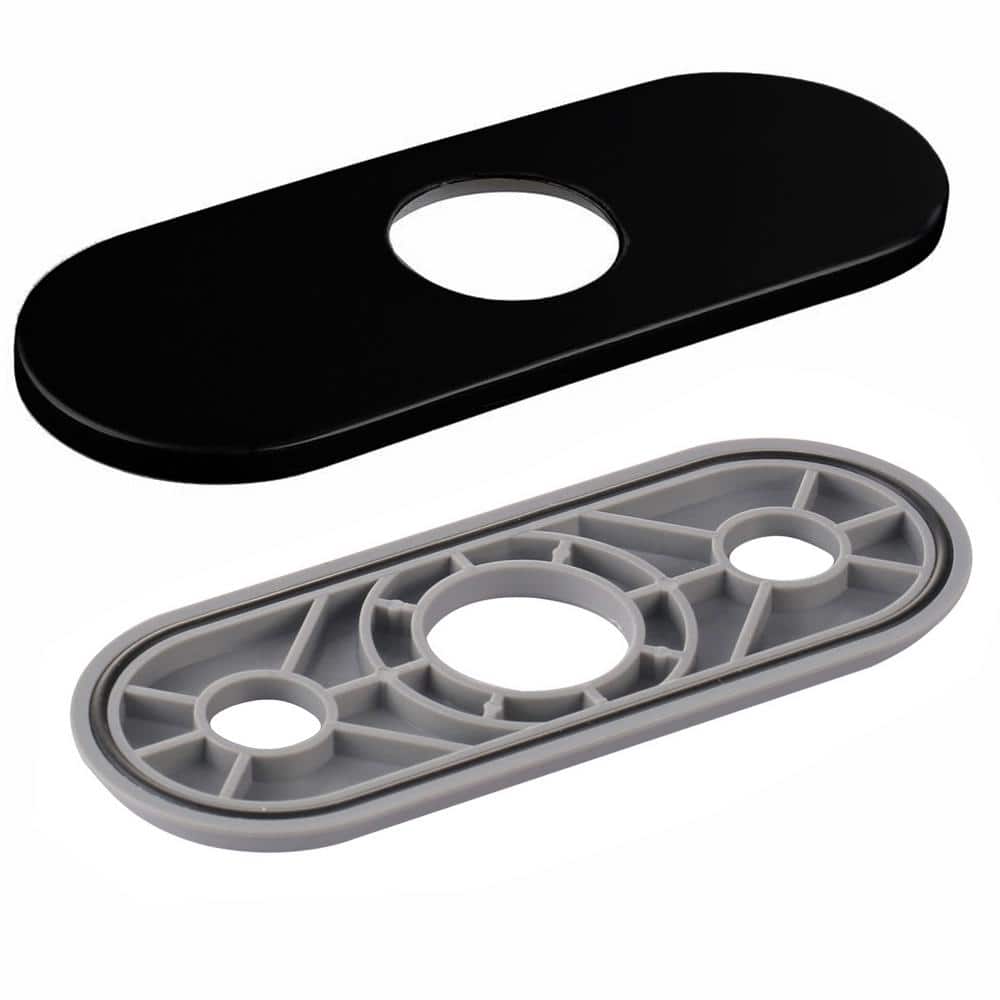 Matte Black Brass 6-Inch Bathroom Faucet Deck Plate