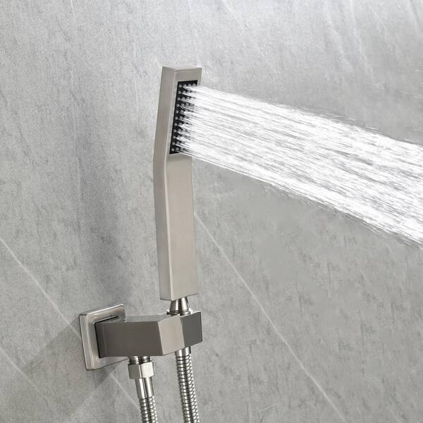 Brushed Nickel Wall Mounted Square Hand-held Shower Head Bracket Holde – SR  SUNRISE