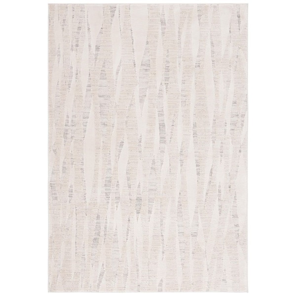 Elmhurst 4 ft. x 6 ft. Ivory/Gray High-Low Abstract Area Rug