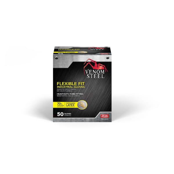 Flexible Fit Beige Form Fitting Disposable Latex Gloves (50-Count)