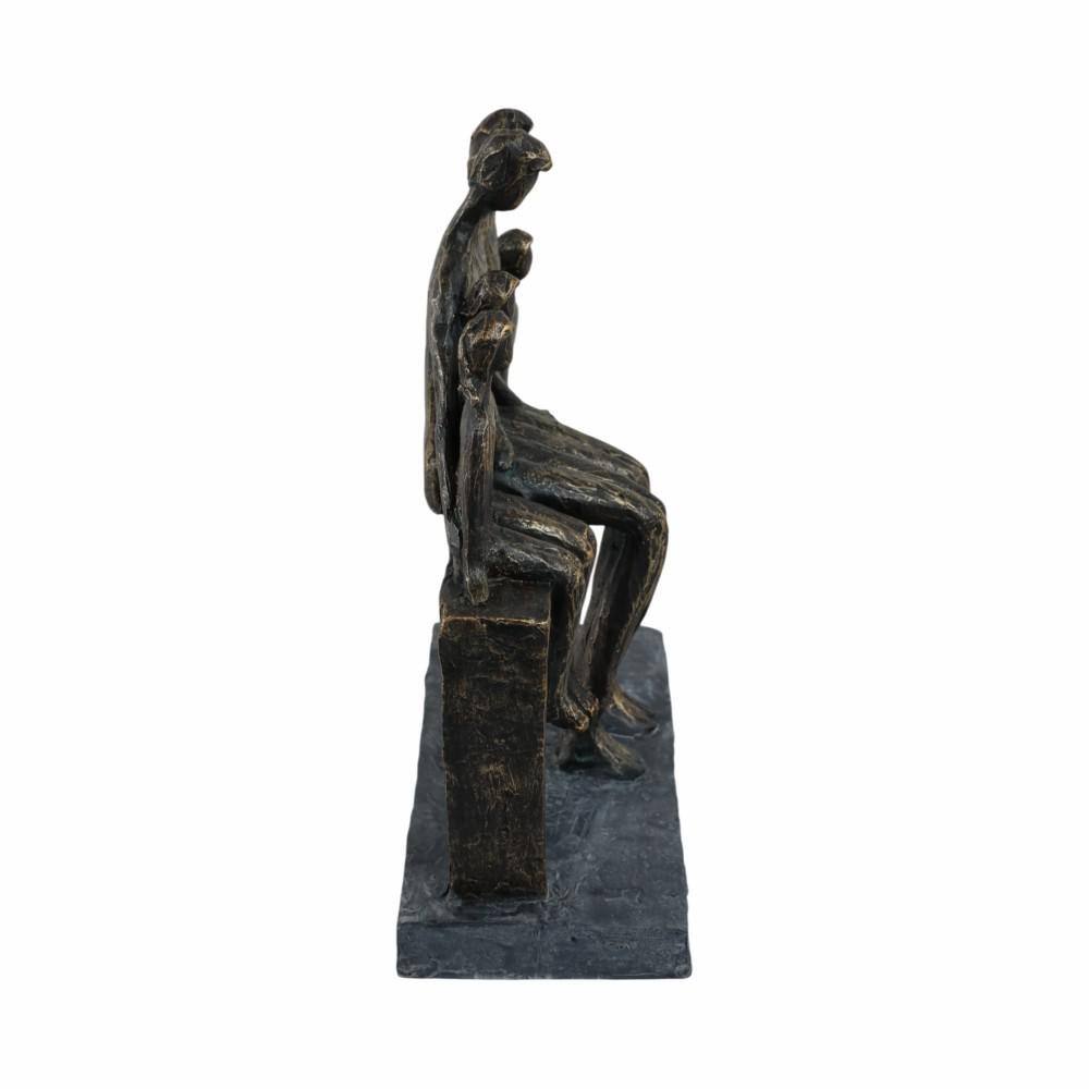 Bronze Resin Family Sculpture 10" Wall Mounted
