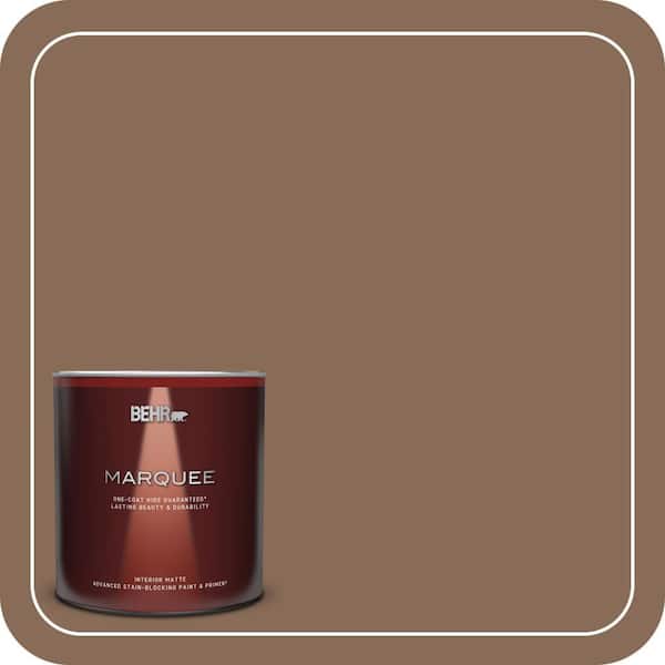 BEHR MARQUEE 1 qt. #BNC-34 Spiced Latte Matte Interior Paint & Primer