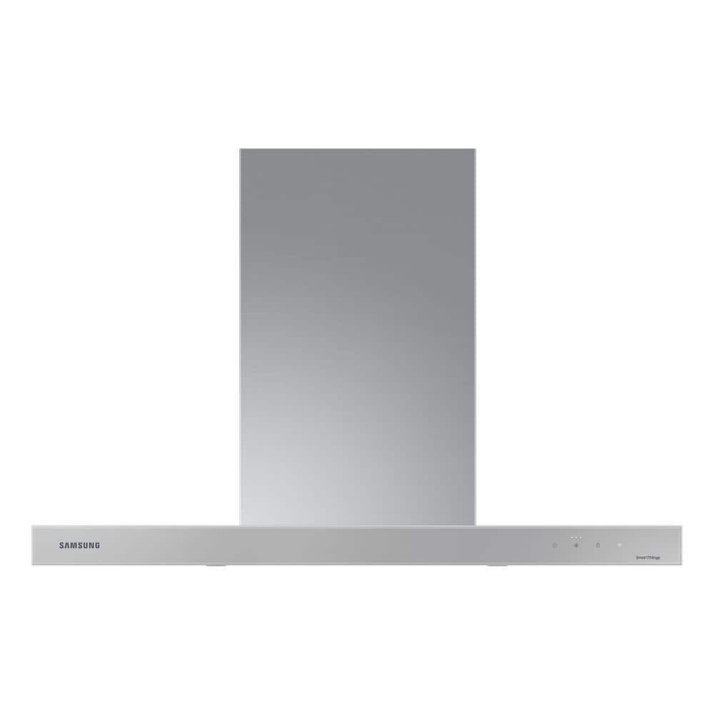 "Samsung 36"" BESPOKE Wall Mount Range Hood in Clean Grey, Clean Grey Panel/ Stainless Steel Duct"