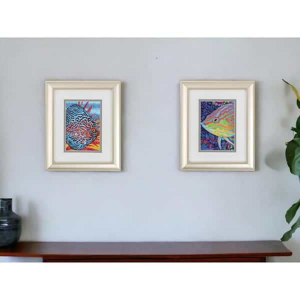 10 in. X 12 in. Champagne Gold Gallery Picture Frame Tropical Fish (Set of 2)