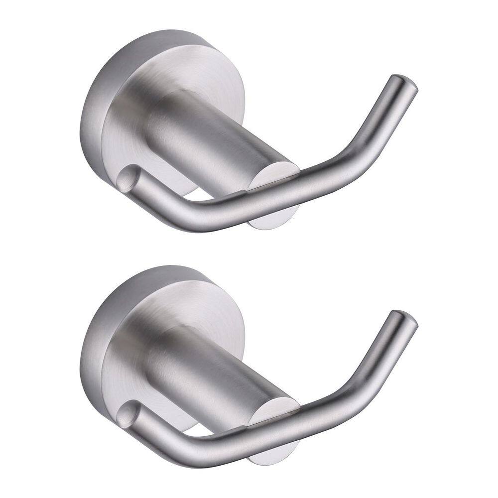 Wall Mount J-Hook Double Robe/Towel Hook Double Robe Hook in Brushed Nickel (2-Pack) price history on PriceWatchPro