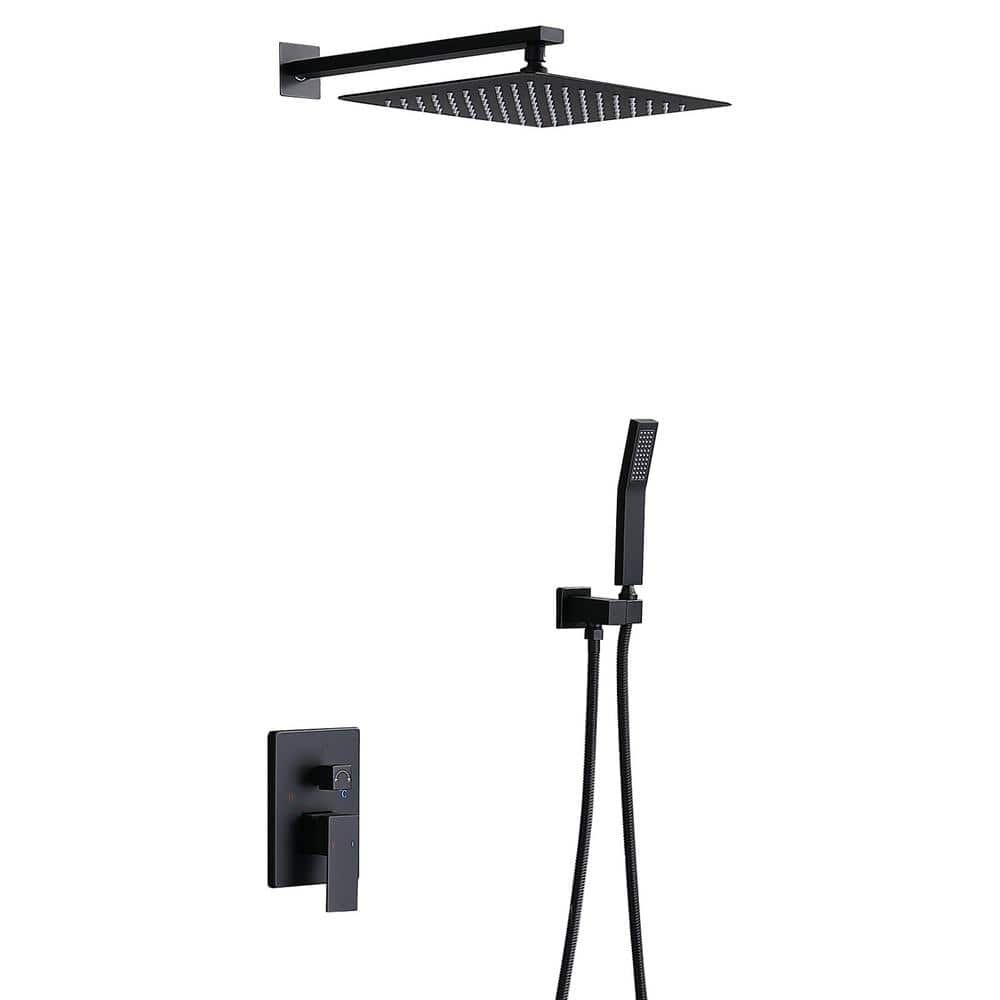 Single Handle 1-Spray Shower Faucet with 12 in. Shower Head and Handheld Sh
