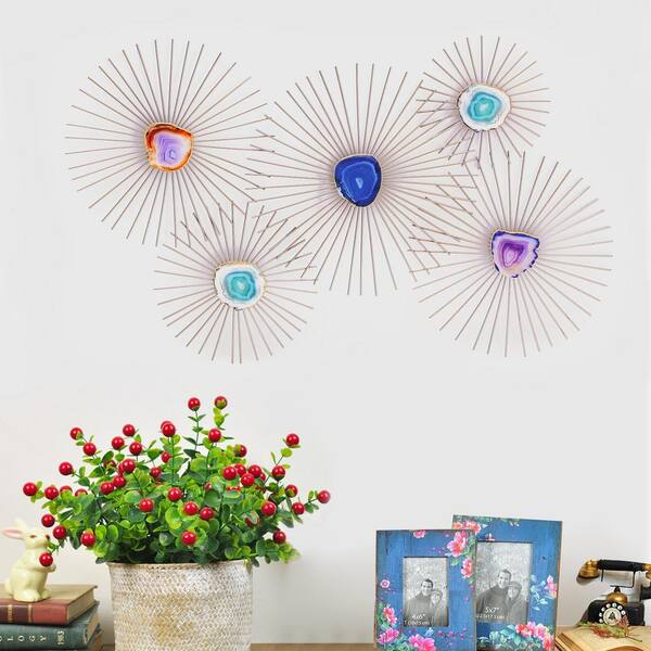 Unbranded 32 in. x 20 in. Round Metal Wall Decor