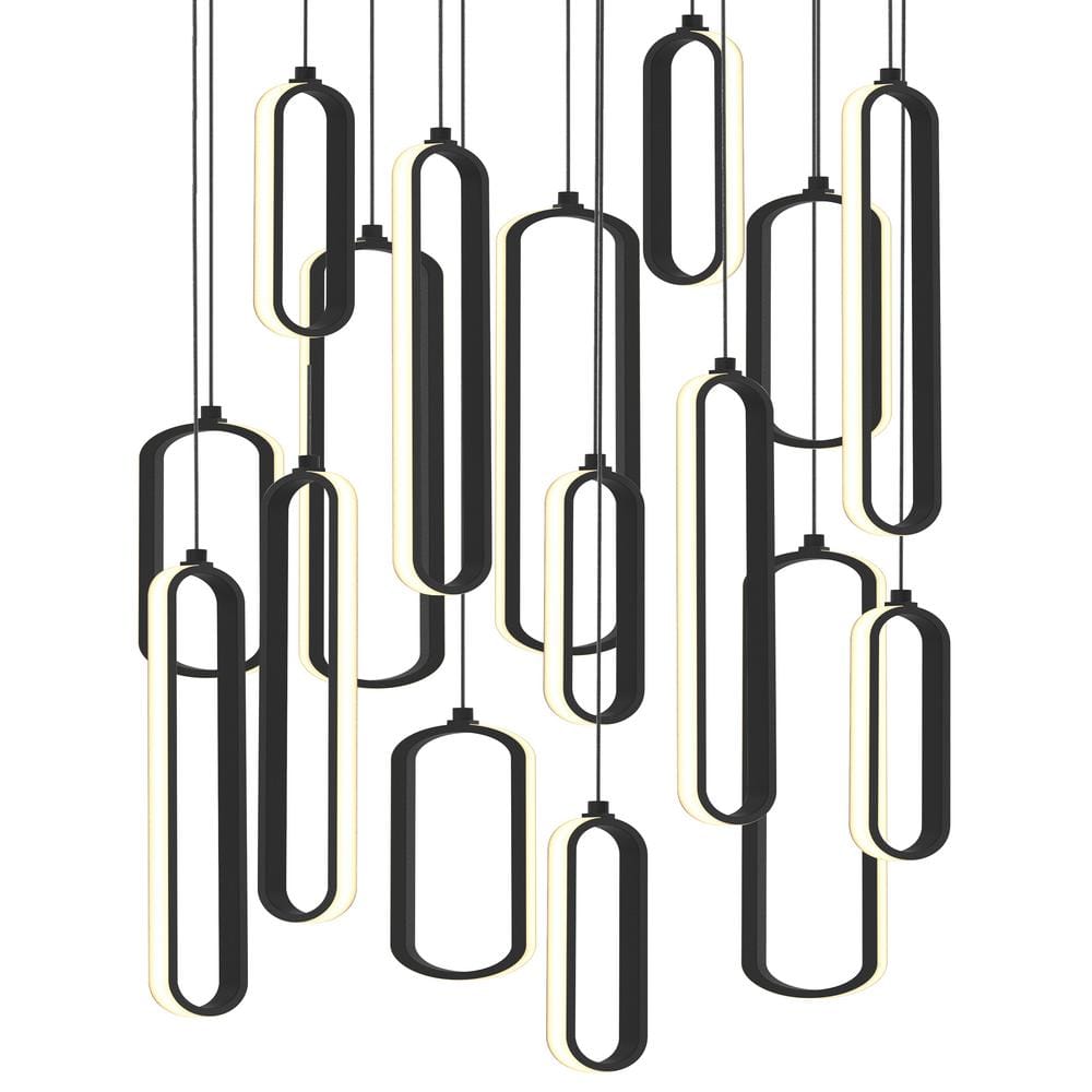 Sienna 232-Watt 16-Light Black Cluster Integrated LED Pendant Light price history on PriceWatchPro