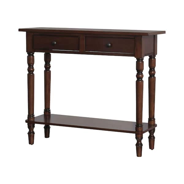 Furniture of America Tamal 32 in. H Cherry Wood Desk with 2-Drawers