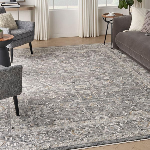 Lynx Slate Multicolor 9 ft. x 11 ft. All-over design Transitional Area Rug