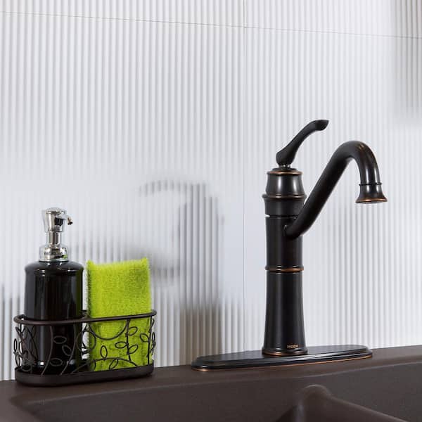 Rib 18.25 in. x 24.25 in. Vinyl Backsplash Panel in Gloss White (5-Pack)