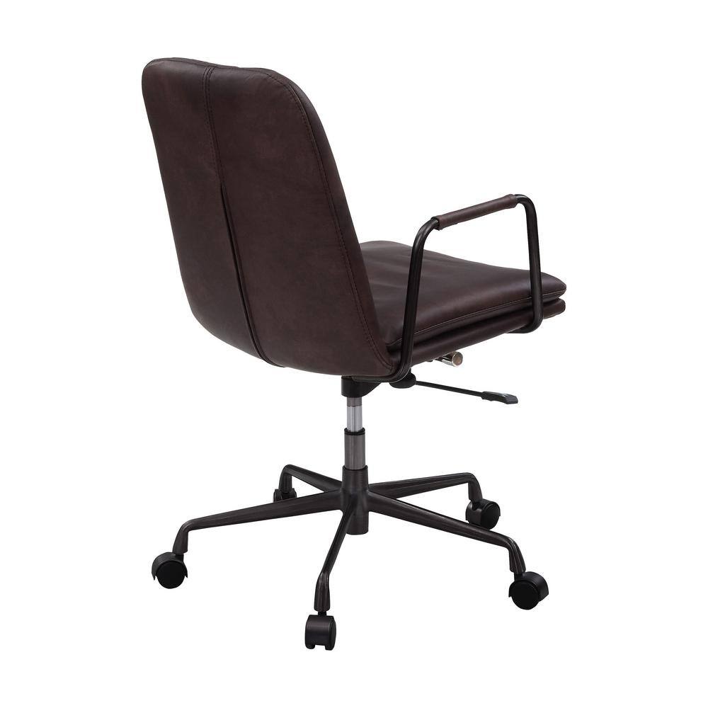 High-Back Mars Leather Executive Swivel Office Chair with Metal Accents
