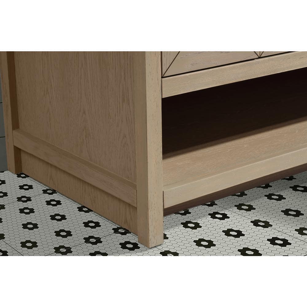 Venice 60" Oak Gray Solid Wood Double Bathroom Vanity