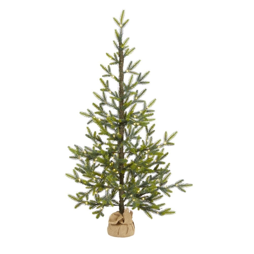 Nearly Natural 4 ft. Pre-Lit Fraser Fir Natural Look Artificial