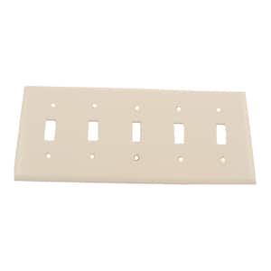 White 5-Gang Toggle Wall Plate (1-Pack)