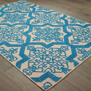 Sarita Blue 7 ft. x 10 ft. Outdoor Patio Area Rug