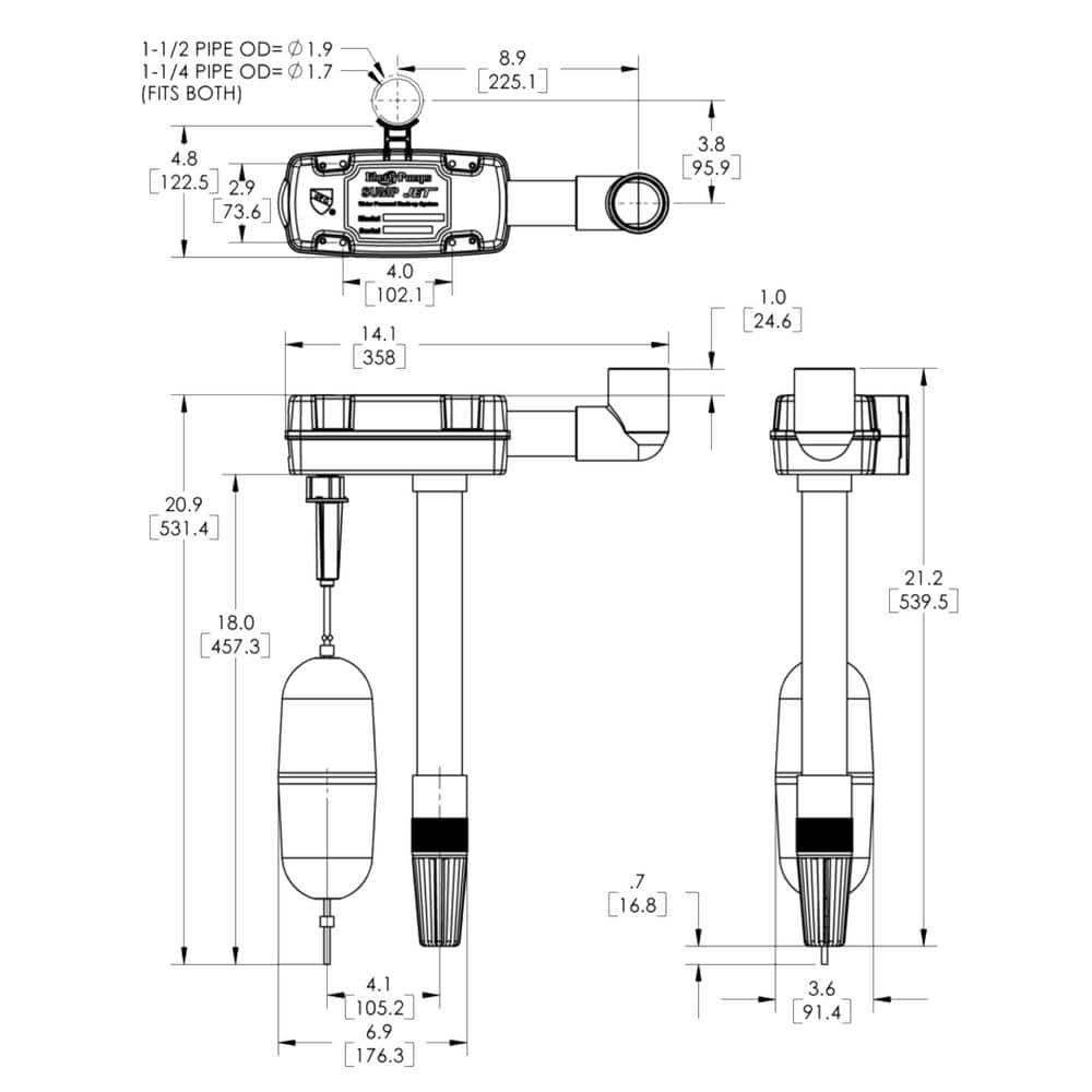 Liberty SJ10 Gray Water Powered Back-Up Sump Pump