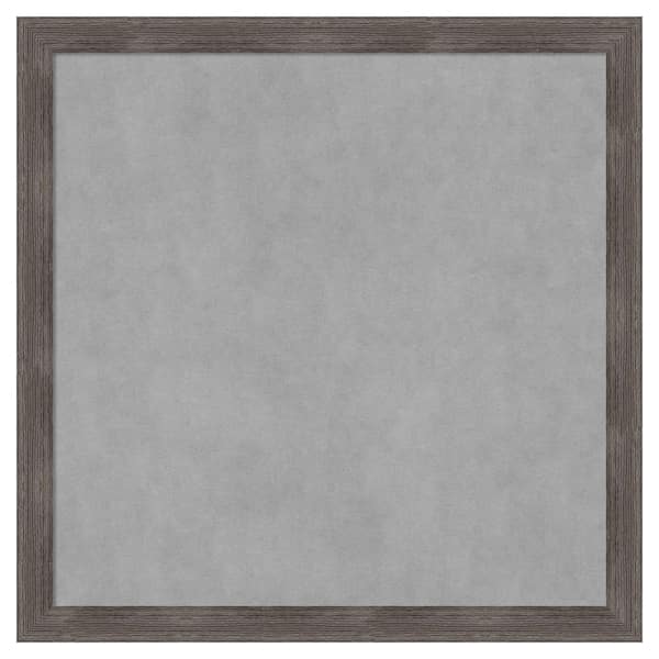 Amanti Art Pinstripe Lead Grey 27 in. x 27 in Framed Magnetic Board