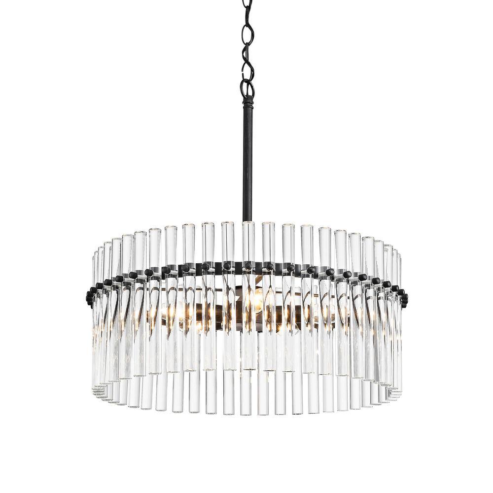 Casandra Antique Black Crystal Chandelier with Adjustable Height