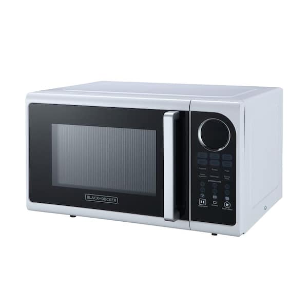 BLACK+DECKER EM925ACPX1 19.1 in. Width 0.9 cu.ft. White Pull Handle 900-Watt Countertop Microwave - 2