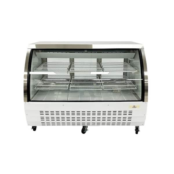 Cooler Depot 65 in. W 22 cu. ft. Commercial Refrigerator Deli Case Display Case in White Stainless