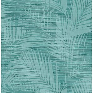 Motmot Turquoise Palm Paper Strippable Roll (Covers 56.4 sq. ft.)
