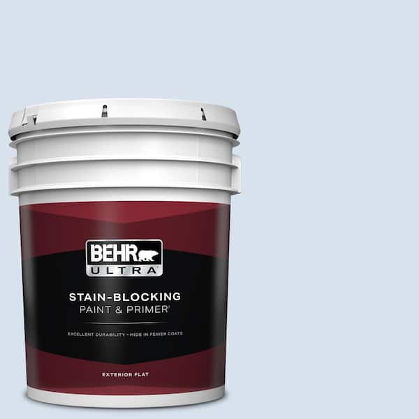 BEHR ULTRA 5 gal. #580A-2 Icy Bay Flat Exterior Paint & Primer